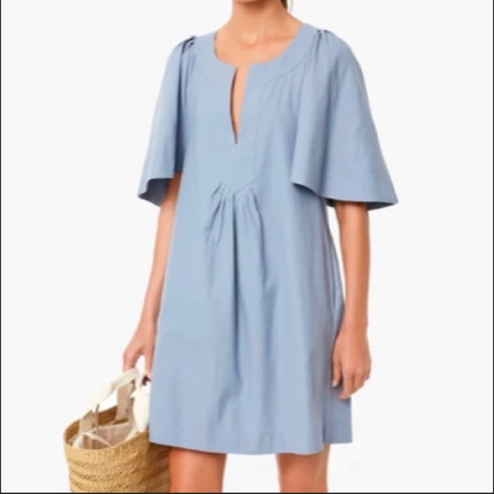 Pomander Place Finley Flutter Sleeve Dress in light blue